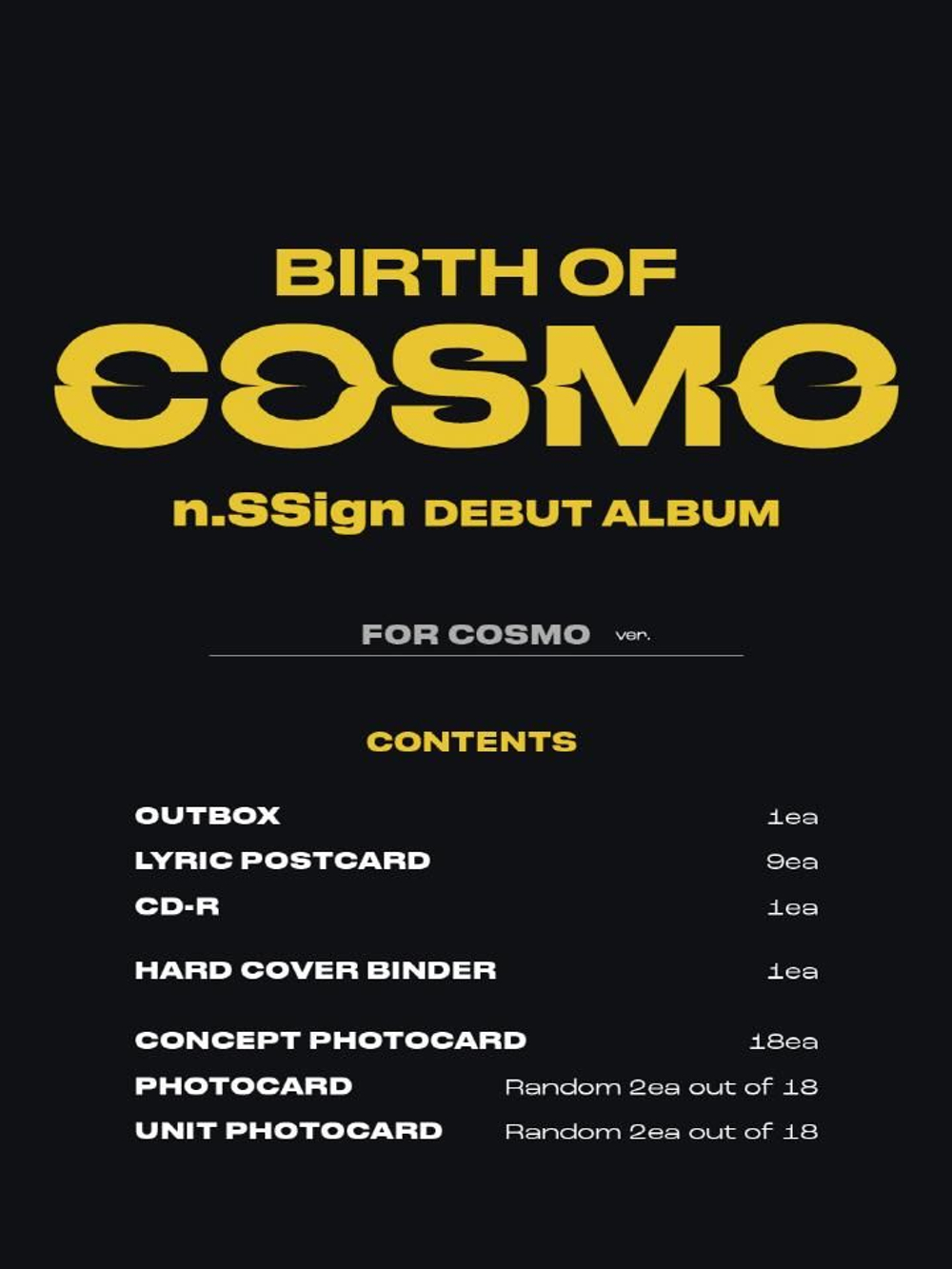 Альбом n.SSign - BIRTH OF COSMO Debut Album FOR COSMO Version