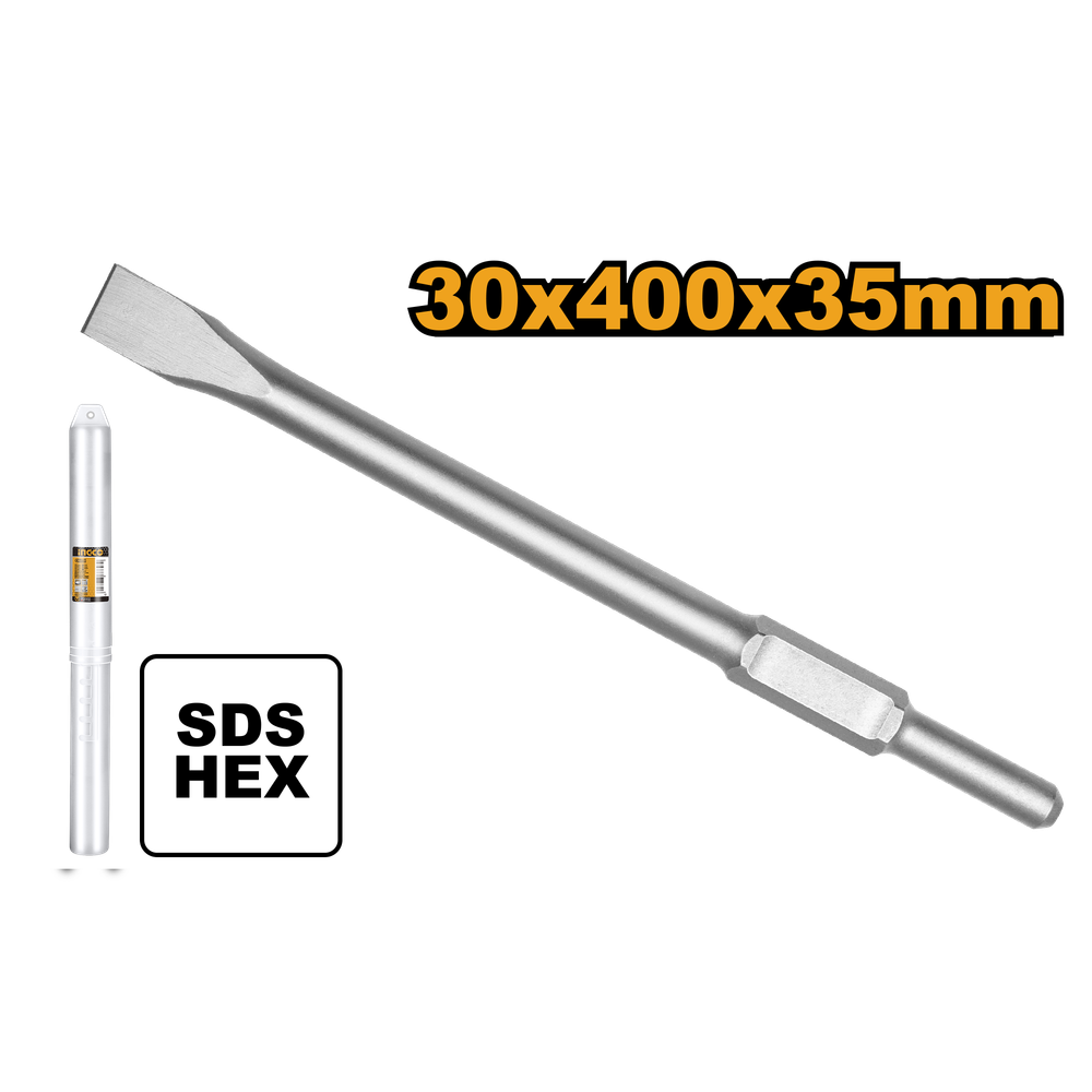 Зубило плоское HEX INGCO DBC0324102 30x410х40 мм Зубило плоское HEX INGCO DBC0324102 30x410х40 мм