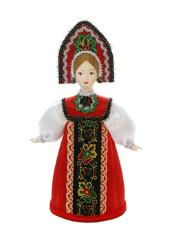 Кукла коллекционная девушка в русском костюме