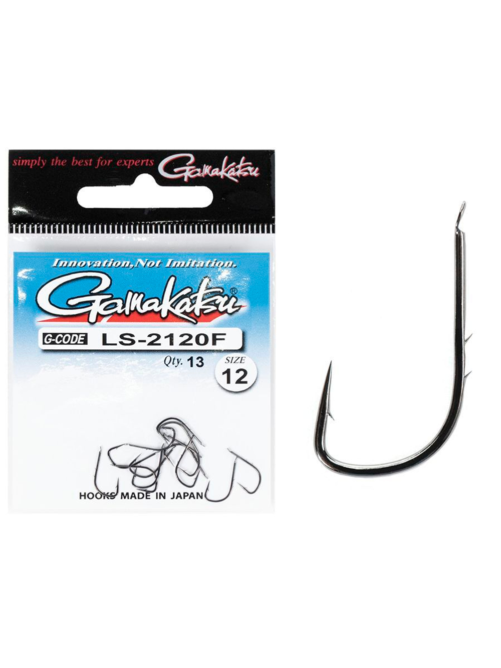 Крючки Gamakatsu LS-2120F NEW LABEL HOOKS BLACK размер 08 (упк.13шт.)