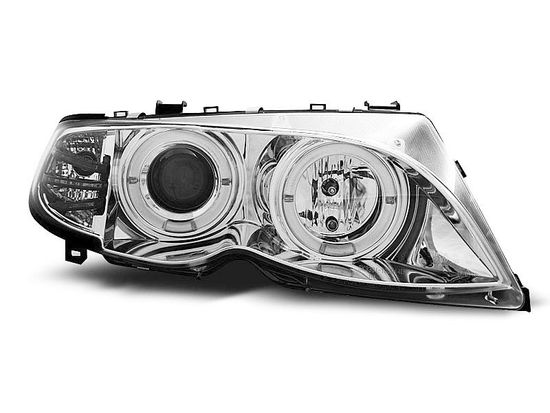 Передние фары Bmw 3 E46 angel eyes chrome