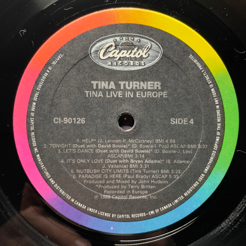 Tina Turner ‎– Tina Live In Europe 2LP (Канада 1988г.)
