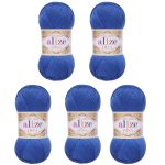 Пряжа Alize (Ализе) Diva / уп.5 мот. по 100 г, 350м, 132 василек A