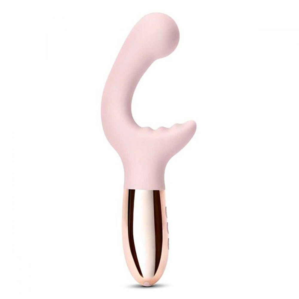Розовый вибромассажер 19см с двумя моторами Le Wand XO Pink LW-039-RG