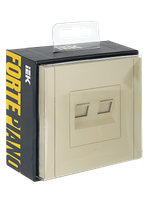 FORTE&PIANO Розетка двойная RJ11+RJ45 кат.5E FP435 ваниль IEK