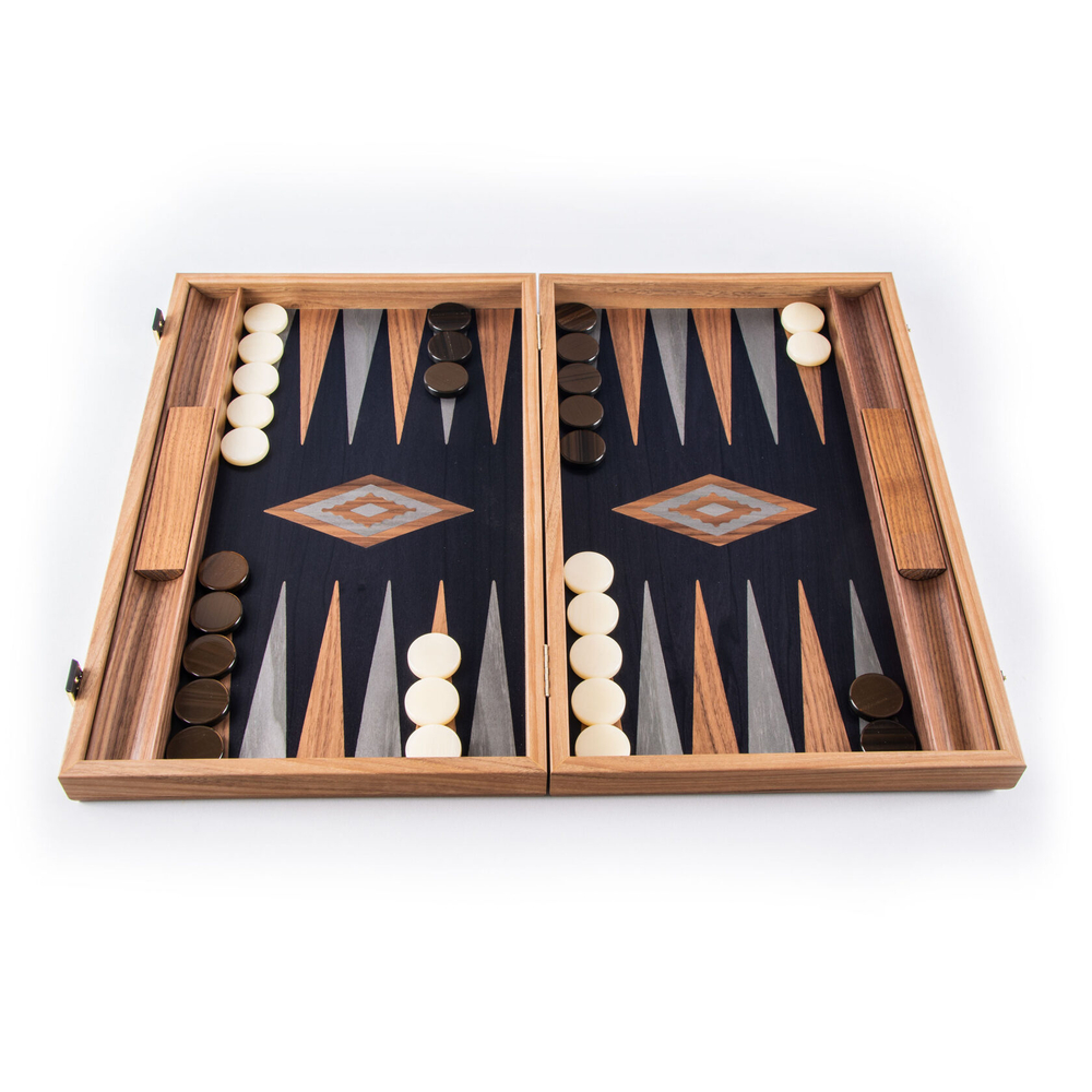 Нарды BACKGAMMON Нарды с боковыми стойками Manopoulos Черный / Серый / Коричневый
