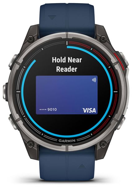 Умные часы Garmin Quatix 8 47 мм AMOLED Sapphire Titanium Синий | Captain Blue (010-02904-51 | 010-02904-50)