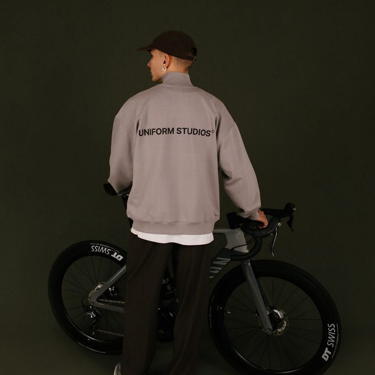 Cвитшот UNIFORM Half-zip Heavy STUDIOS, серый