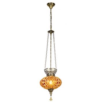 Подвесной светильник 1*E27 CL419125 бронза/янтарный Каир Citilux
