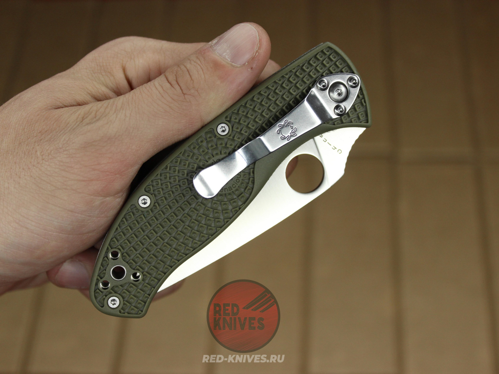 Нож Spyderco Tenacious LTW - зел. рук., белый клинок RK-413