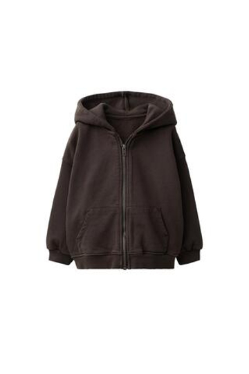 ZARA ХУДИ НА МОЛНИИ, ТЕМНО-КОРИЧНЕВЫЙ