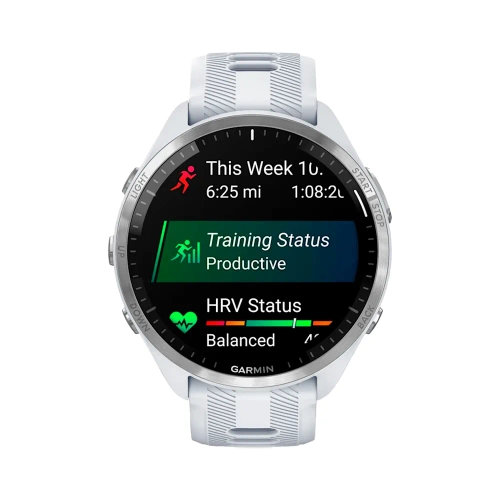 Умные часы Garmin Forerunner 965, 47.1mm, Titanium Bezel with Whitestone Case and Whitestone/Powder Gray Silicone Band (010-02809-11)