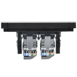 FORTE&PIANO Розетка компьютерная двойная RJ45 кат.5E FP733M металл никель IEK