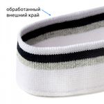 Подвяз (довяз) трикотажный 3.5х80 см, белый с т.синей и серебряной полосами, 100% п/э, 5 шт