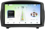 Магнитола для Ford Fiesta MK6 2008-2012 (красный БК, рамка тип 2) - Teyes CC4L монитор 9" IPS, Android 14, Быстрая, Snapdragon 662, CarPlay, 4G SIM-слот
