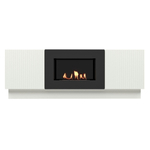 Каминокомплект: Тумба с биокамином Firelight BFP/P-1400L белая+набор керамических дров ель