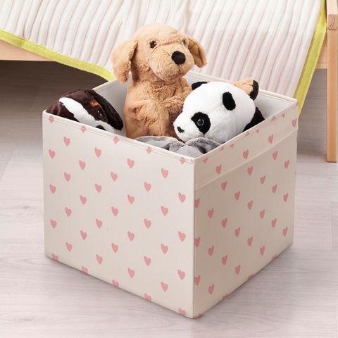 Коробка IKEA REGNBROMS (РЕГНБРОМС), Розовый с рисунком, 33х38х33 см