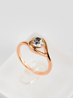 Кольцо Белла с белым кристаллом Swarovski