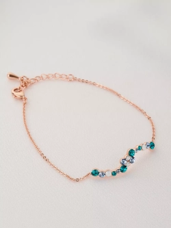 Браслет Млечный путь с зелеными кристаллами Swarovski