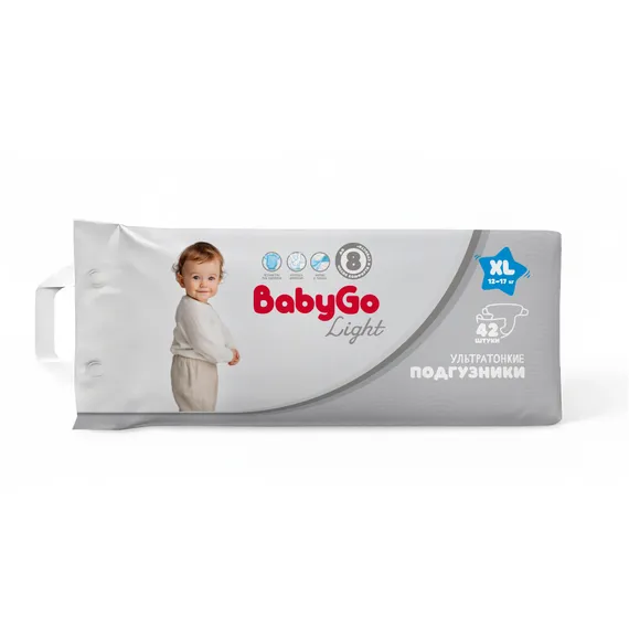 Подгузники BabyGo Light ультратонкие XL (12-17) 42 шт.
