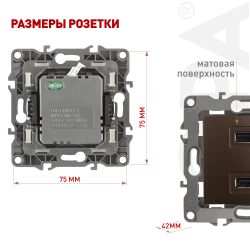 12-4110-13 ЭРА Устройство зарядное USB, 230В/5В-2100мА, IP20, Эра12, бронза | Эра 12
