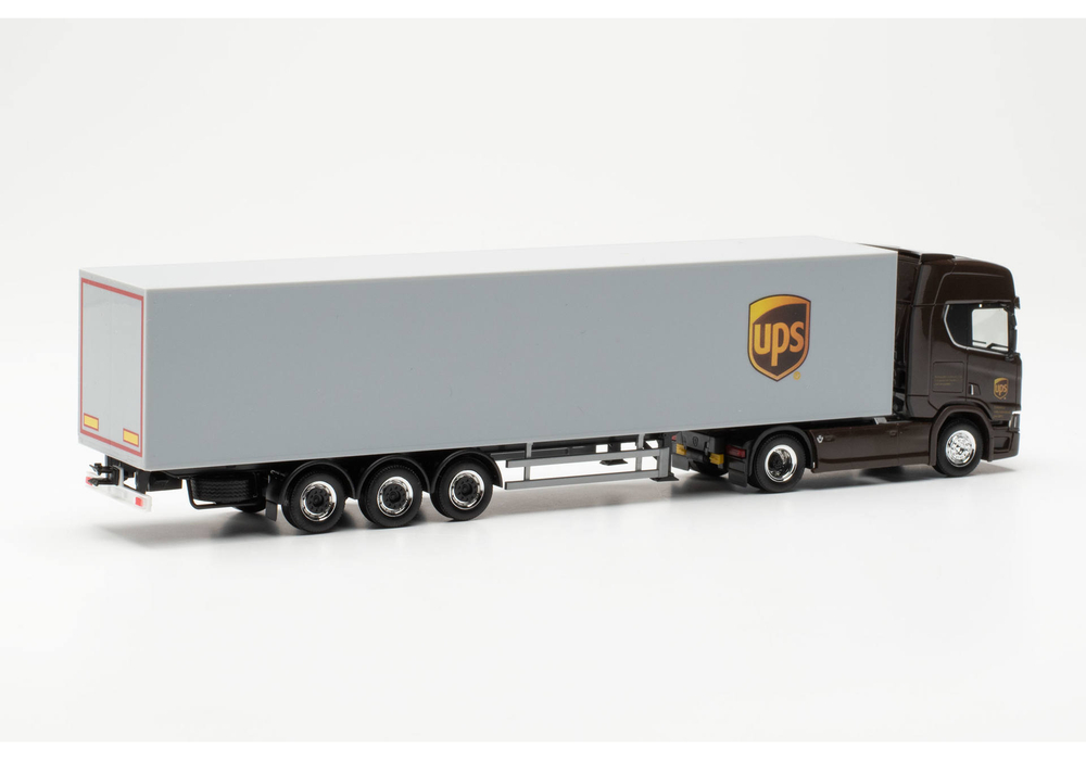 Грузовик Scania CR 20 HD с двумя прицепами-фургонами "UPS Spain" (Испания/Мадрид)