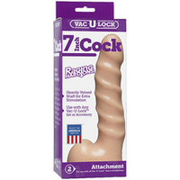 Рельефная анальная насадка 18,4см для страпон-систем Doc Johnson Vac-U-Lock Raging hard-On Cock Vanilla 1015-24-BX