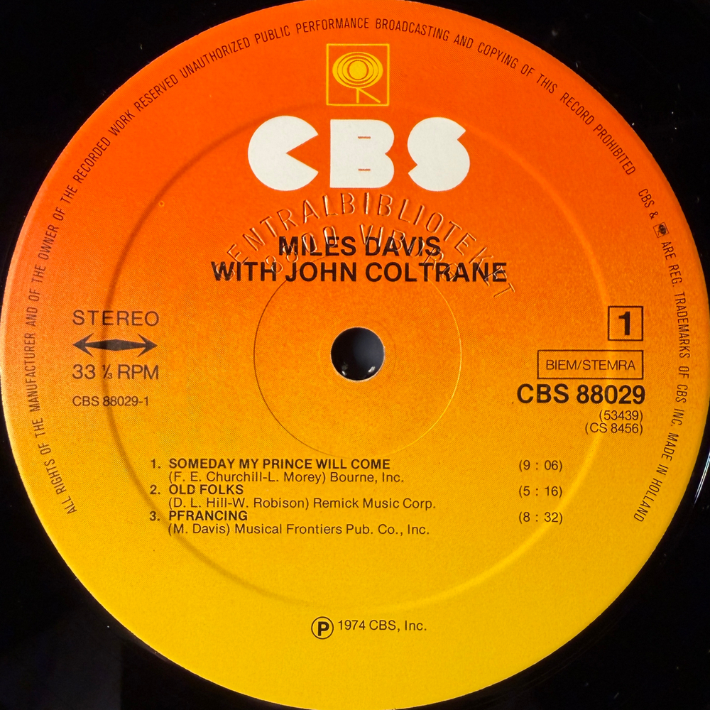 Miles Davis With John Coltrane ‎– Miles Davis With John Coltrane 2LP (Голландия)