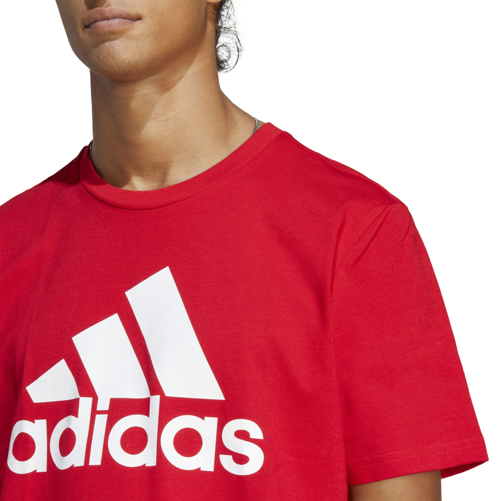 Мужское теннисное поло adidas Essentials Single Jersey Big Logo T-Shirt Men - Red, White
