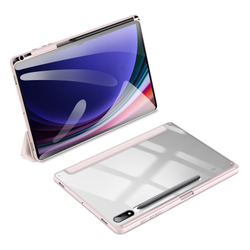 Чехол книжка розового цвета от Dux Ducis для Samsung Tab S10 Plus, S9 Plus и S9 FE Plus, серия Toby Series Case, с функцией пробуждения и сна
