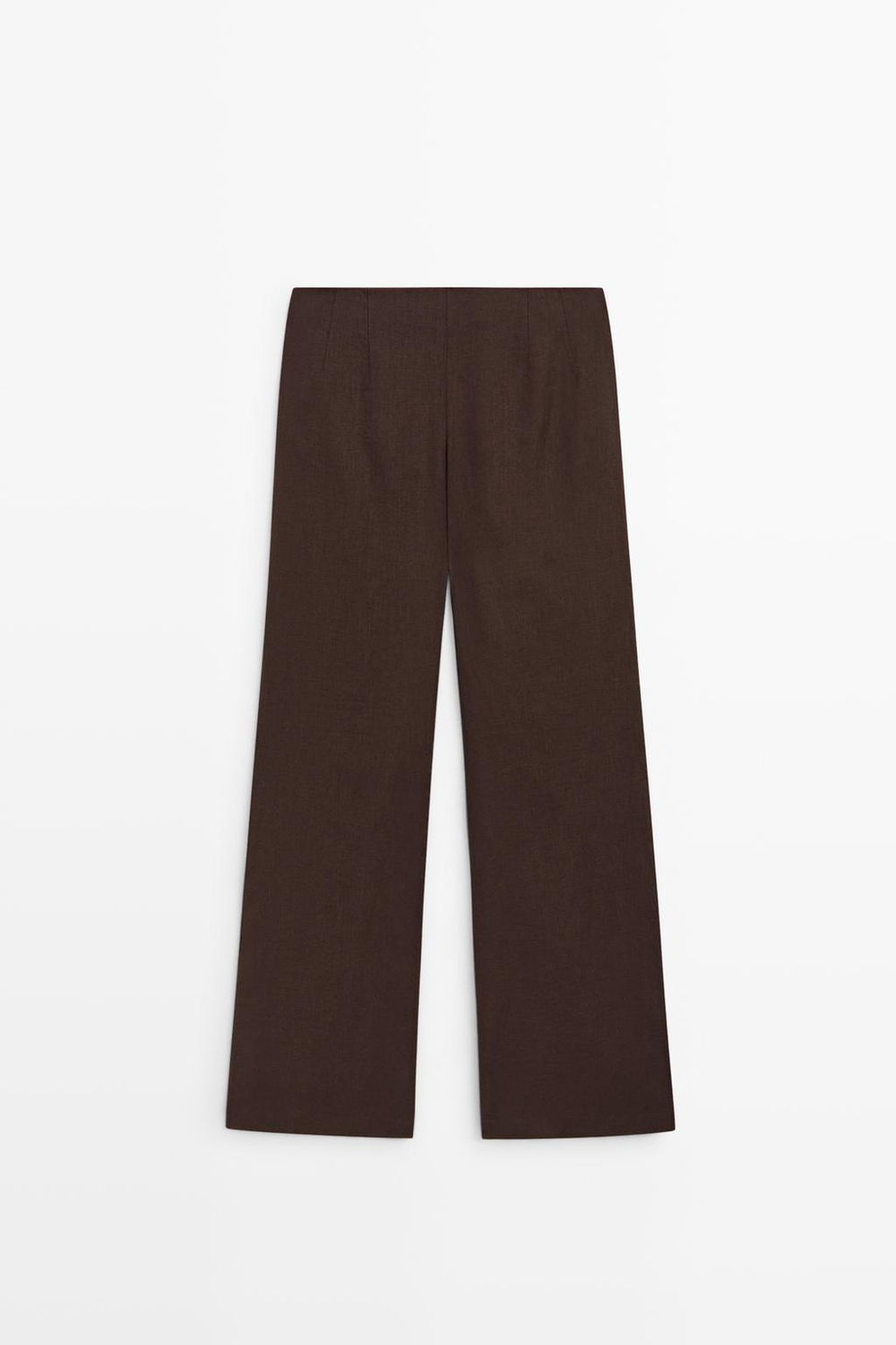 Massimo Dutti Свободные брюки из 100% льна, коричневый