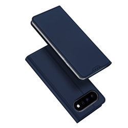 Чехол книжка из кожи синего цвета для смартфона Google Pixel 11 Pro, серия Skin Pro Series от Dux Ducis