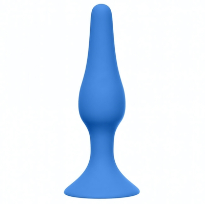 Узкая анальная пробочка на присоске Slim Anal Plug Large (12,5 см , васильковый) (Цвет: васильковый)