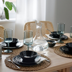 IKEA NÄTBARB  (ИКЕА НÄТБАРБ)  -  Тарелка, черная, 24 см