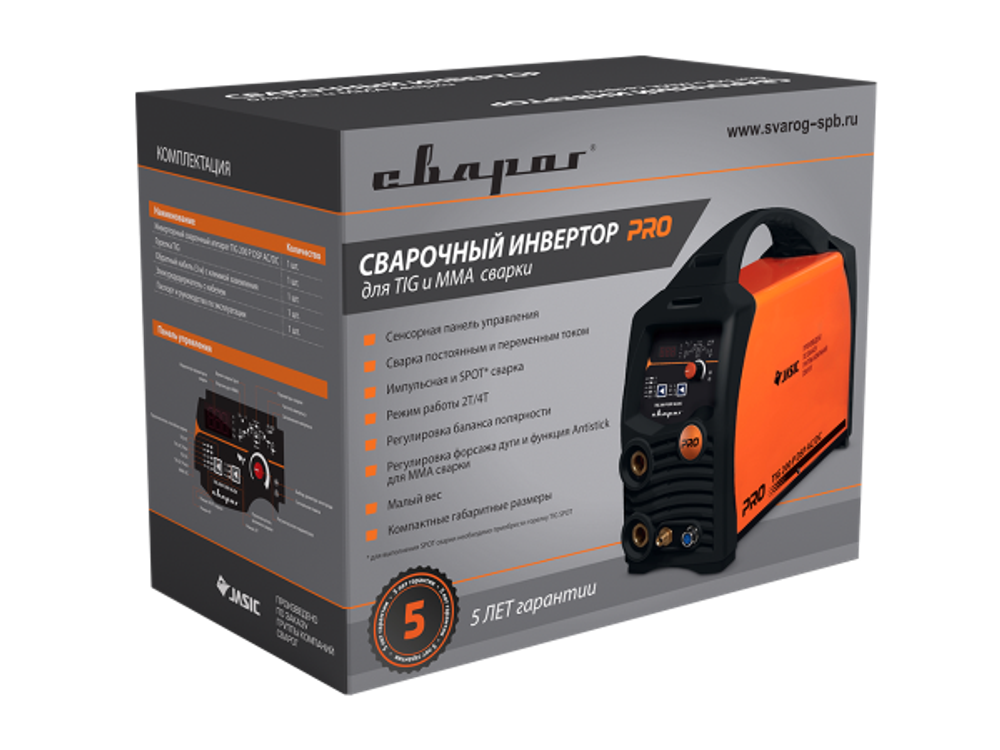 Аппарат аргонодуговой сварки Сварог PRO TIG 200 P DSP AC/DC (E201)