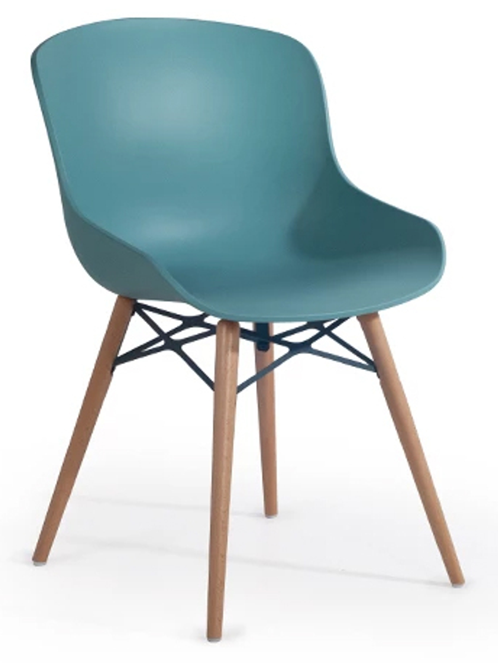 Стул пластиковый Papatya Globe-S Wox Beech, натуральный, голубой