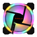 Вентилятор ТЕСЛА (TESLA) RGB120-LD, 120мм, 3-pin+Molex, черный-белый/FRGB, 1200rpm, 38CFM, 21дБ, антивибропрокладки (TSL-120-LD)