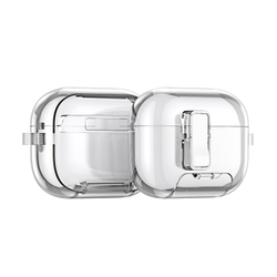 Чехол прозрачный защитный с магнитным замком для наушников AirPods Pro 3, серия PECR Series Case, в комплекте с карабином