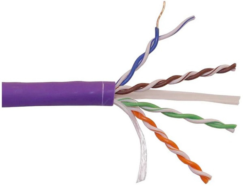 Кабель витая пара U/UTP 6 кат. 4 пары Lanmaster LAN-6AUTP-HFLT-VI