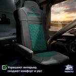 Чехлы DONGFENG GX (экокожа, черный, зеленая вставка)