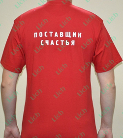 Мужская футболка с логотипом  Поставщик счастья