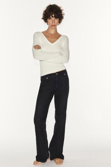 ZARA ДЖИНСЫ TRF BOOTCUT С НИЗКОЙ ПОСАДКОЙ, ЧЕРНЫЙ