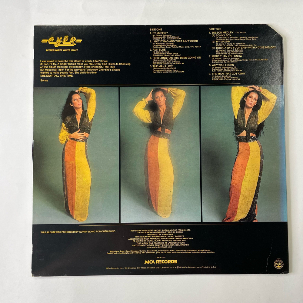 Винтажная виниловая пластинка LP Cher Шер Bittersweet White Light (США 1973)