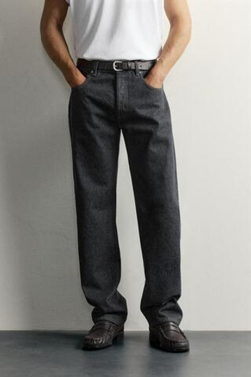 ZARA ДЖИНСЫ STRAIGHT FIT С НИЗКОЙ ПОСАДКОЙ, СИНИЙ