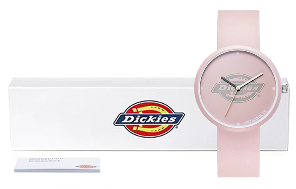 Dickies CL 103 Dix Wrist Watch Quartz Movement Silicone Strap Pink Watch Dial Women"s Watch