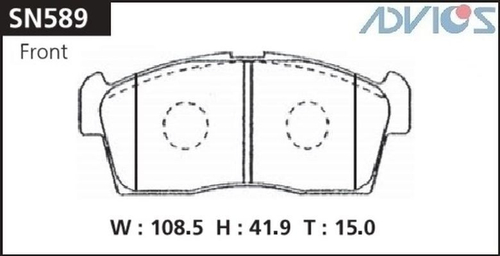 Дисковые тормозные колодки ADVICS передние SN589