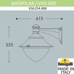 Уличный настенный светильник Fumagalli VIVI V50.254.000.AXH27