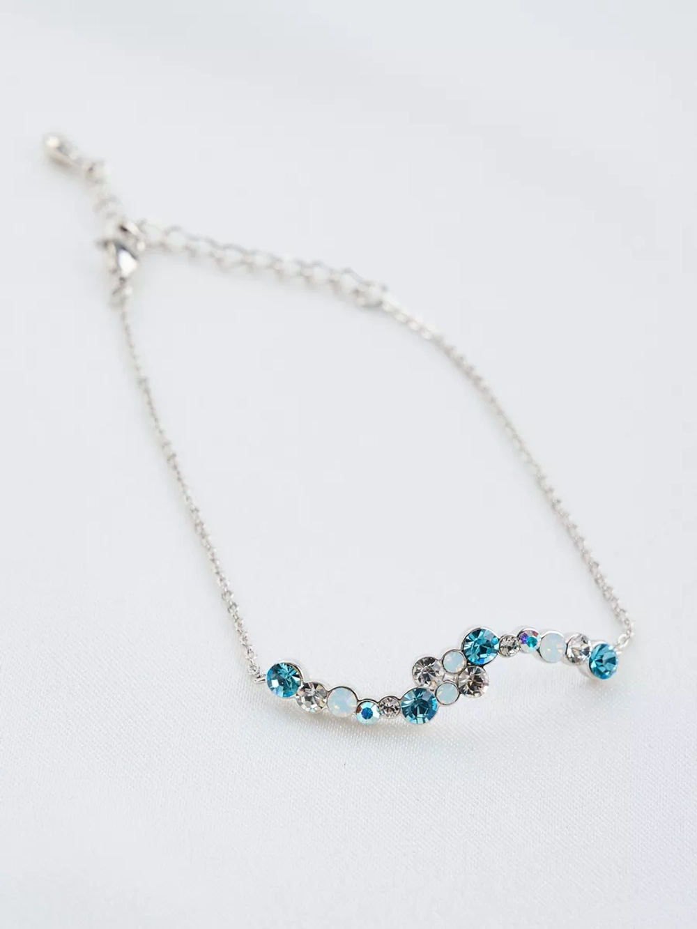 Браслет Млечный путь с голубыми кристаллами Swarovski