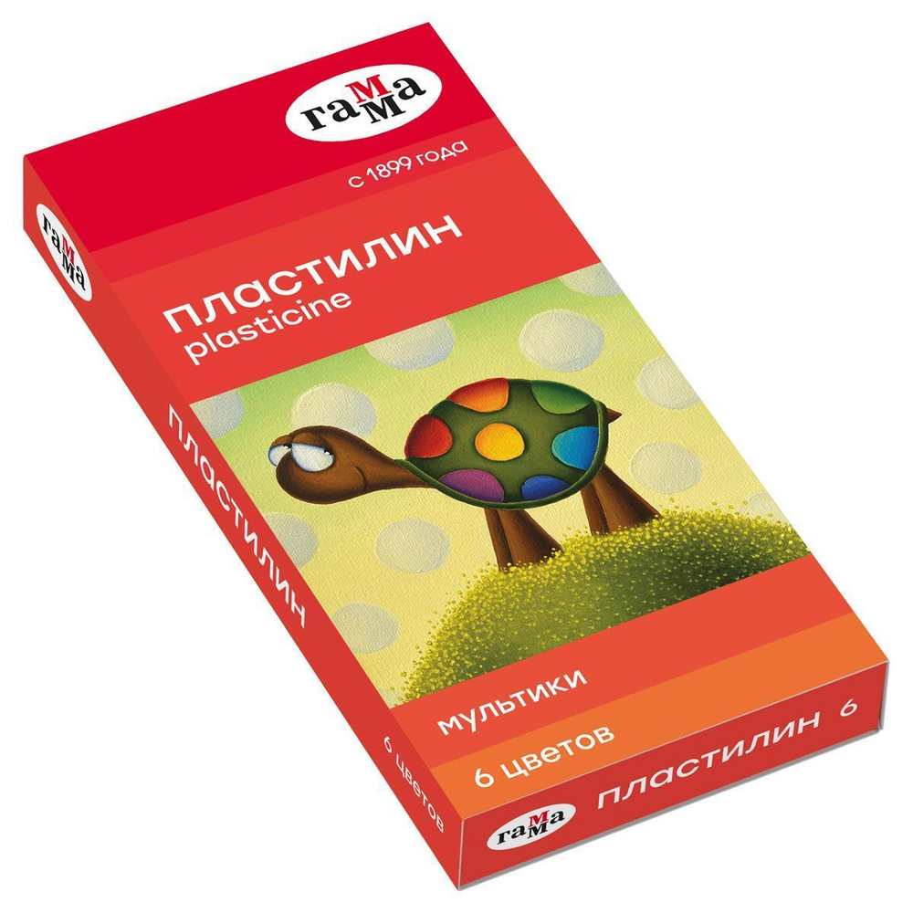 Пластилин "Мультики" 6 цветов, 120 гр, со стеком (Гамма)