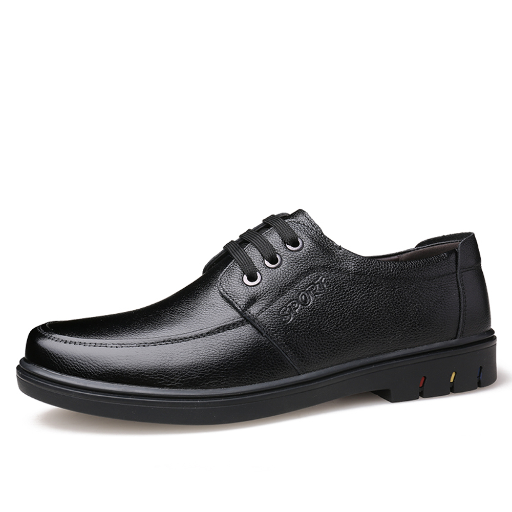 EGCHI Casual Leather Shoes Men"s Mid top Black